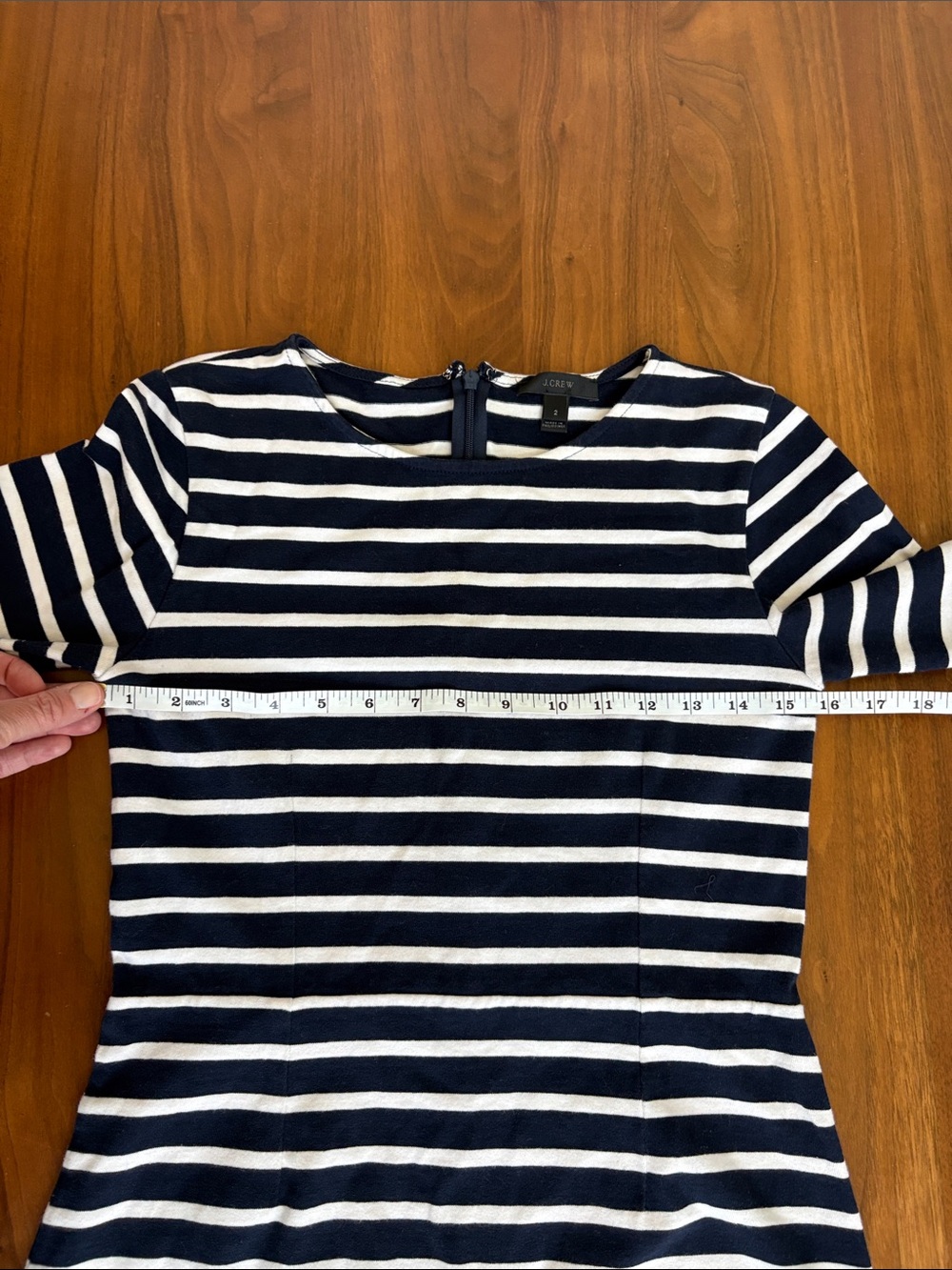 J. Crew Long Sleeve Striped Sheath Midi Dress Women’s Size 2 - Picture 6 of 8